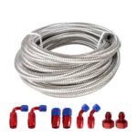 10/16/20FT 6AN CPE Fuel line Hose Braided Nylon Stainless Steel Oil Gas - Image 17