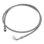 Turbo Oil Feed Line 48" Steel Braided 4AN 90 Degree Straight Hose