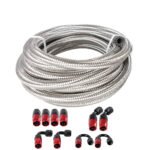 10/16/20FT 6AN CPE Fuel line Hose Braided Nylon Stainless Steel Oil Gas - Image 19