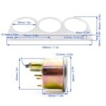 2'' 52mm Mechanical Chrome Triple Gauge Set Water Temp Oil Pressure Volt Meter - Image 4