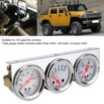 2'' 52mm Mechanical Chrome Triple Gauge Set Water Temp Oil Pressure Volt Meter - Image 6