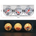 2'' 52mm Mechanical Chrome Triple Gauge Set Water Temp Oil Pressure Volt Meter - Image 9