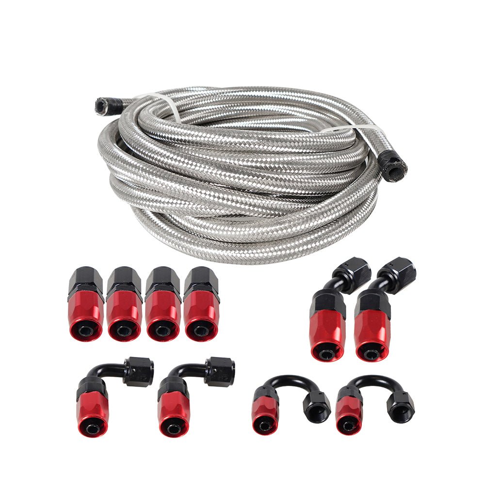 2_8573ffb7-b608-47d7-b641-d1586eaeef16 10/16/20FT 6AN CPE Fuel line Hose Braided Nylon Stainless Steel Oil Gas - Image 1