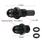 6 AN x 1/4NPS Transmission Oil Cooler Adapter Fittings For GM 1997-2007 4L80E (Pack Of 2) - Image 2