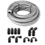 10/16/20FT 6AN CPE Fuel line Hose Braided Nylon Stainless Steel Oil Gas - Image 22