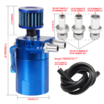 Baffled Oil Catch Can Kit Reservoir Tank with Breather Filter - Image 2
