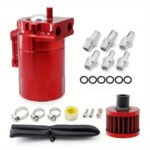 Baffled Oil Catch Can Kit Reservoir Tank with Breather Filter - Image 12