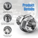 M12.1-1.25 x 15mm Oil Drain Plug Oversize Piggyback, Stainless Steel Self Tapping Oil Pan Thread Repair Kit with O-Ring - Image 5