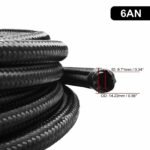 Black Fuel Hose Oil Gas Line AN4-AN6-AN8-AN10-AN12 Nylon/Stainless Steel Braided - Image 4